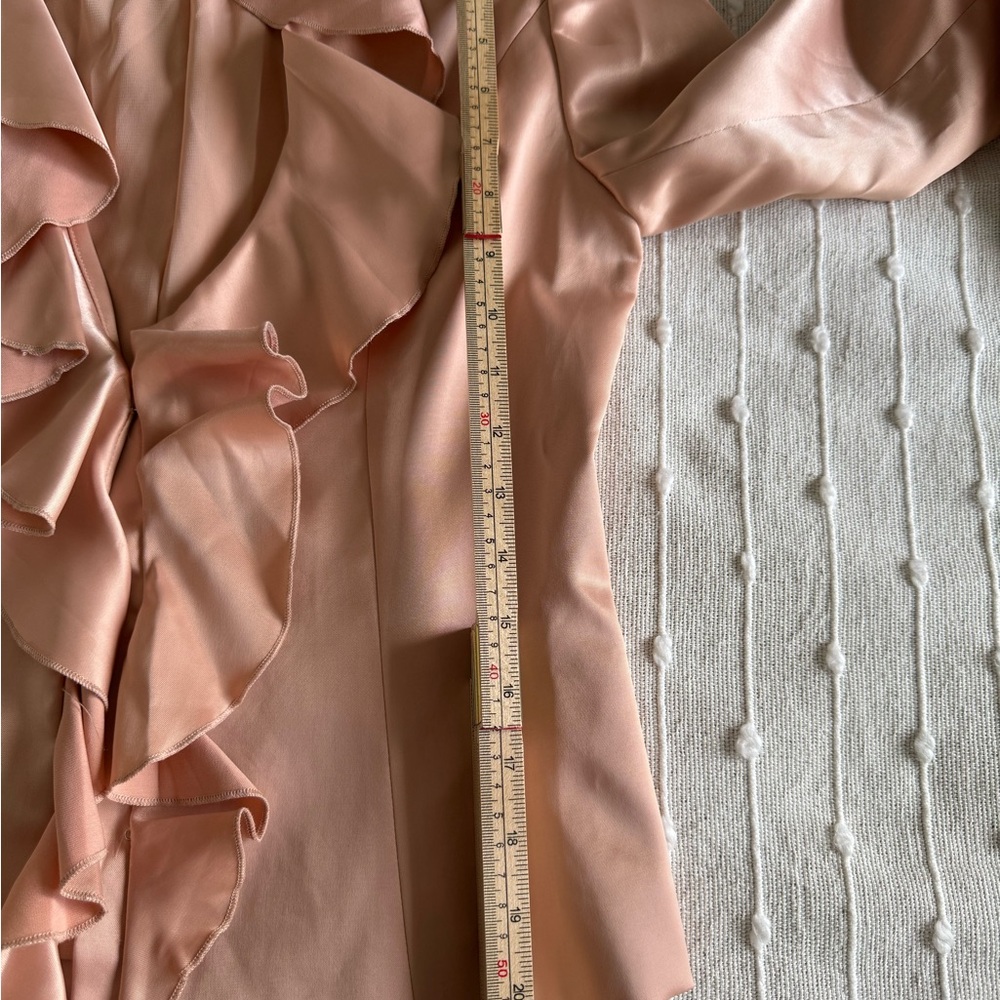 Boston Proper Satin Blouse in Soft Peach - Picture 5 of 14